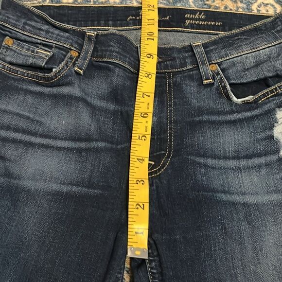 7 For All Mankind Distressed Ripped Denim Ankle Gwenevere Jeans Contemporary - Picture 6 of 12